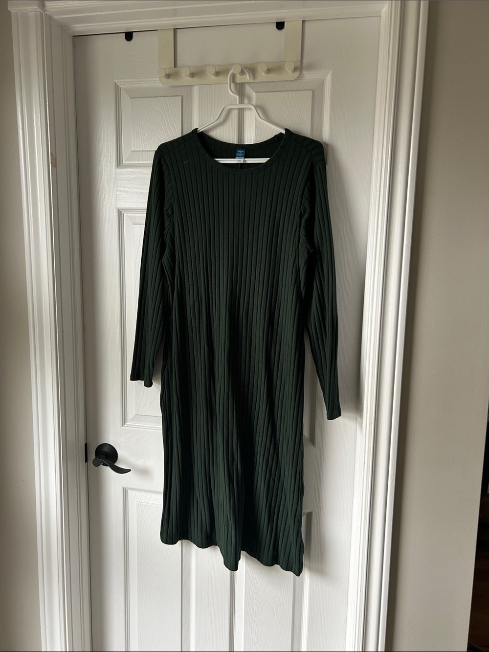 Nursing Maternity - Old Navy Dark Green Ribbed Long Sleeve Midi Dress
